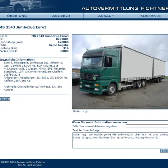Truck selling company website